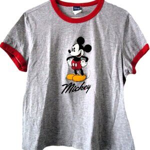 Disney Classic Mickey Mouse T-Shirt Grey with Rhinestones Junior Size XL